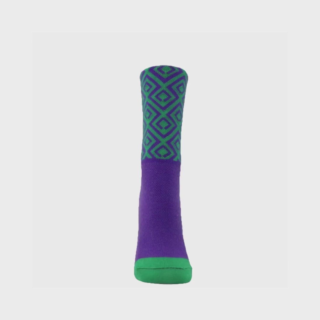 Green and Purple "Times Square" Paddock Sox
